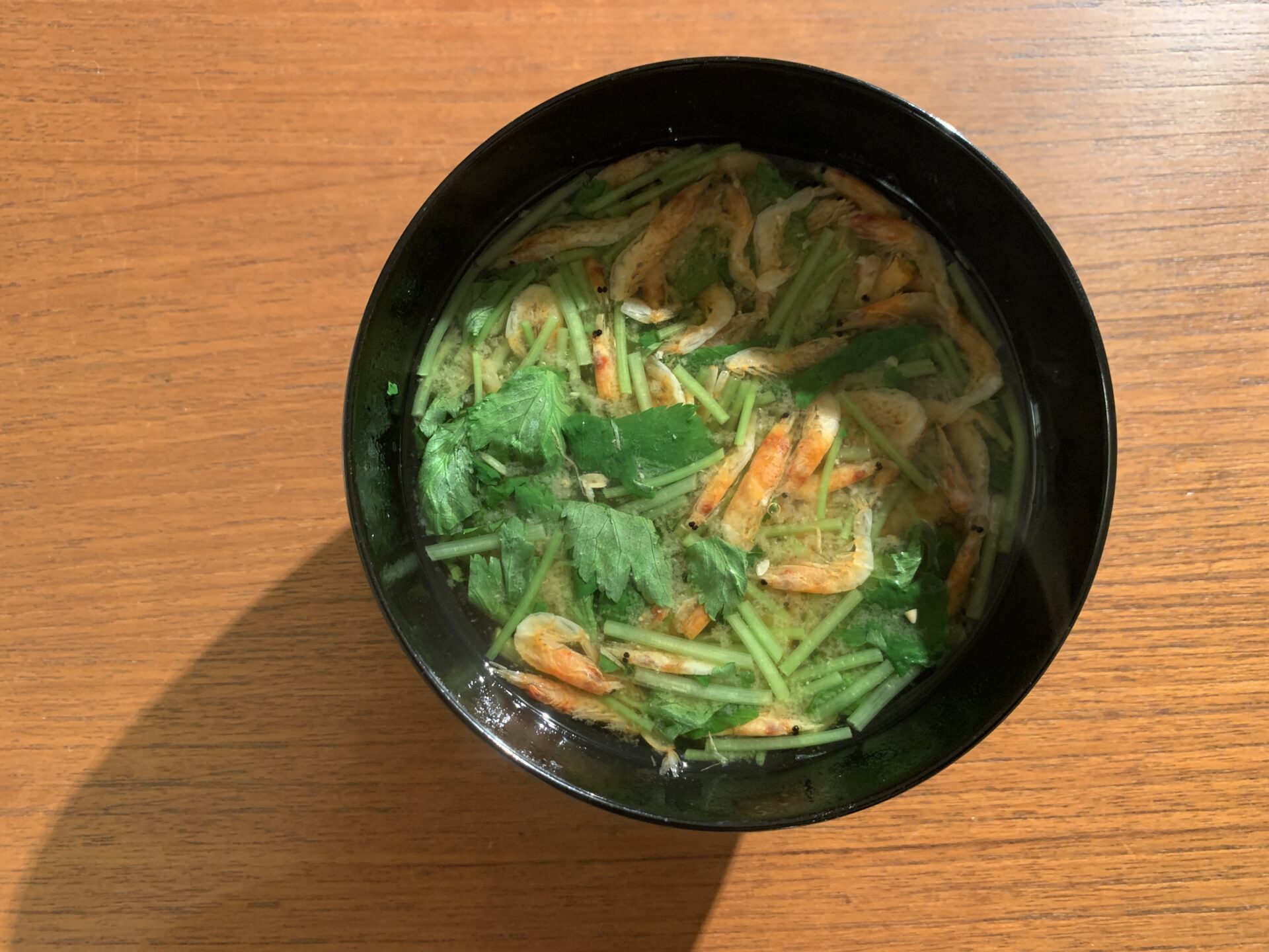 桜海老と三つ葉の味噌汁